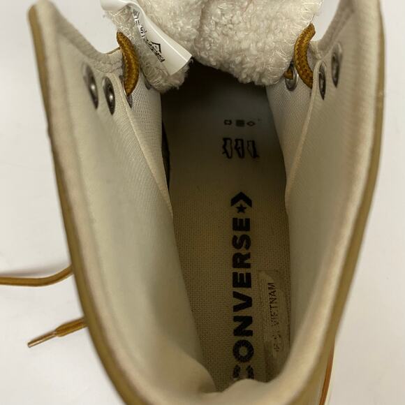 Converse Run Star Hike Hi Nomad Khaki Wheat Sherpa Leather Sneakers Size 10.5 - Picture 10 of 12